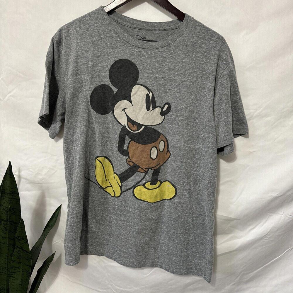 A1 Disney Classic Mickey Mouse Retro Shirt Adult Large Gray Mens